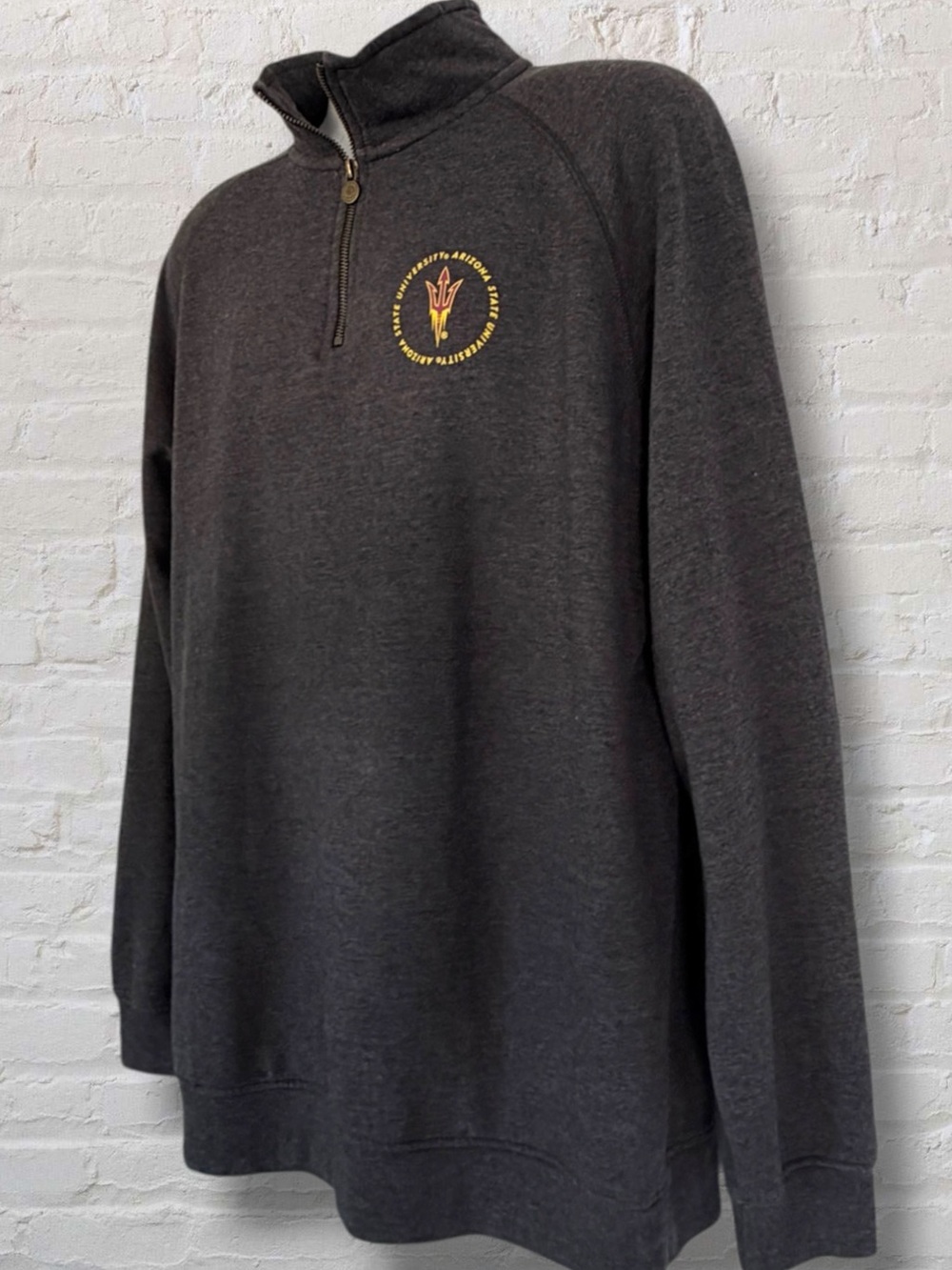 Fall Rush ASU Sun Devils 1/4 Zip Pullover Charcoal Gray XL NCAA
